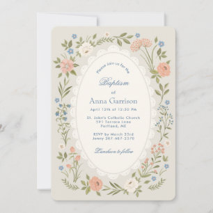 Invitation de baptême Cream