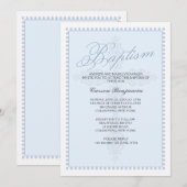 Invitation de baptême Croix Bleue (Devant / Derrière)