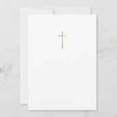 Invitation de baptême croix dorée (Dos)