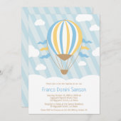 Invitation de Baptême de ballon à air chaud vers l (Devant / Derrière)