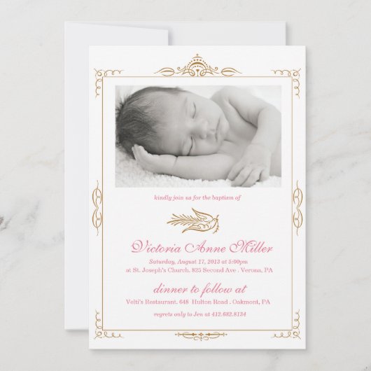 Invitation de baptême de bébé (Devant)