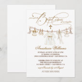 Invitation de baptême de fille bohème (Devant / Derrière)