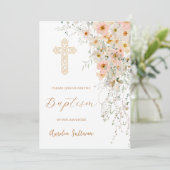 Invitation de baptême de fleurs sauvages et de ver (Debout devant)