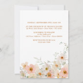 Invitation de baptême de fleurs sauvages et de ver (Dos)