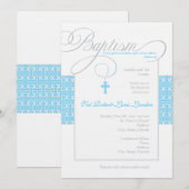 Invitation de baptême de garçon (Devant / Derrière)