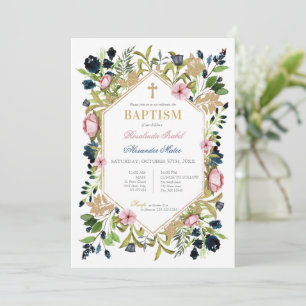Invitation de baptême de jumeaux Fille & Garçon Fl