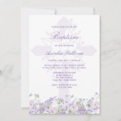 Invitation de baptême de la Sainte Croix aux fleur (Devant)