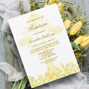Invitation de baptême de la Sainte-Croix Mimosa ja