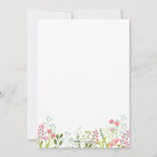 Invitation de baptême de Maria (Dos)