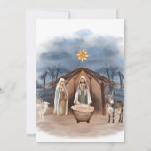 Invitation de baptême de Noël religieux (Dos)