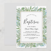 Invitation de baptême de verdure d'été (Devant / Derrière)