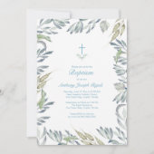 Invitation de baptême de verdure, Garçon (Devant)