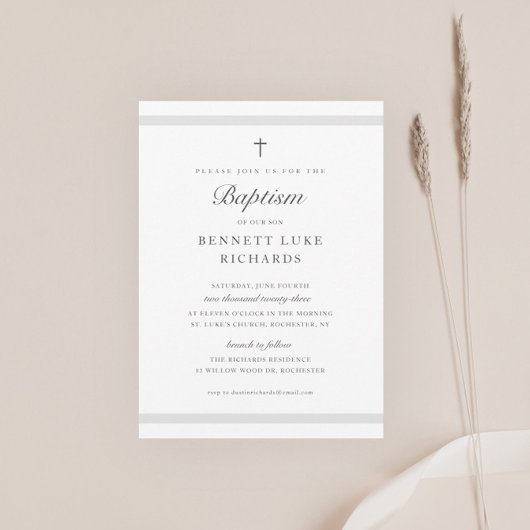 Invitation de baptême d'élégance moderne