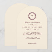 Invitation de baptême écru (Devant / Derrière)