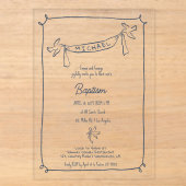 Invitation de baptême en acrylique dessinée à la m (Recto)
