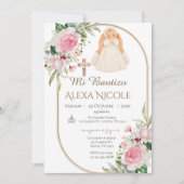Invitation de baptême en espagnol Boho (Devant)