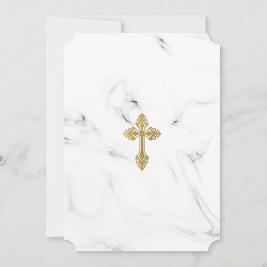 Invitation De Baptême En Marbre Doré Espagnol (Dos)