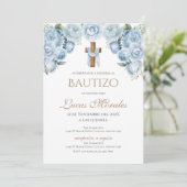 Invitation de baptême espagnol garçon (Debout devant)