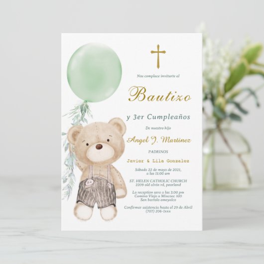 Invitation de Baptême et Anniversaire (Debout devant)