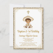 Invitation de baptême et d'anniversaire Charro en (Devant)