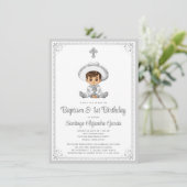 Invitation de baptême et d'anniversaire pour bébé (Debout devant)