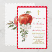 Invitation de baptême et de premier anniversaire A (Devant / Derrière)