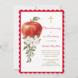 Invitation de baptême et de premier anniversaire A