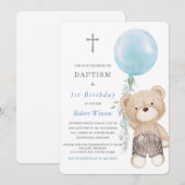 Invitation de baptême et de premier anniversaire g (Devant / Derrière)