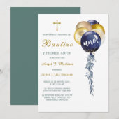Invitation de Baptême et Premier Anniversaire (Devant / Derrière)