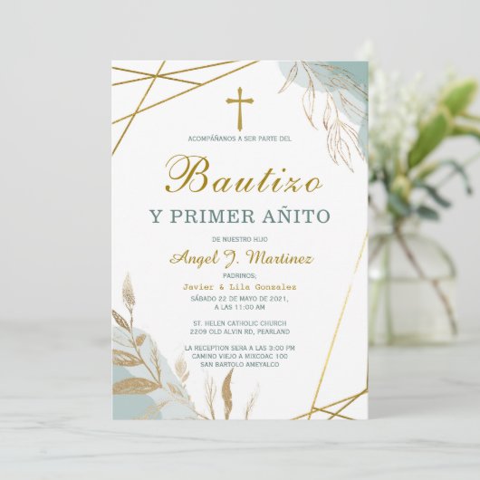 Invitation de Baptême et Premier Anniversaire (Debout devant)