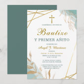 Invitation de Baptême et Premier Anniversaire (Devant / Derrière)