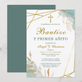 Invitation de Baptême et Premier Anniversaire (Devant / Derrière)
