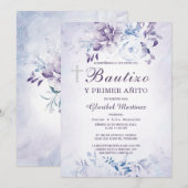 Invitation de Baptême et Premier Anniversaire (Devant / Derrière)