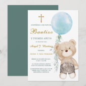 Invitation de Baptême et Premier Anniversaire (Devant / Derrière)