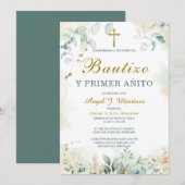 Invitation de Baptême et Premier Anniversaire (Devant / Derrière)