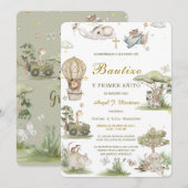 Invitation de Baptême et Premier Anniversaire (Devant / Derrière)