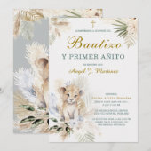 Invitation de Baptême et Premier Anniversaire (Devant / Derrière)