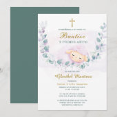 Invitation de Baptême et Premier Anniversaire Invi (Devant / Derrière)