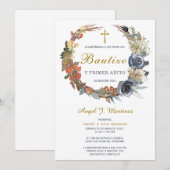 Invitation de Baptême et premier anniversaire Invi (Devant / Derrière)