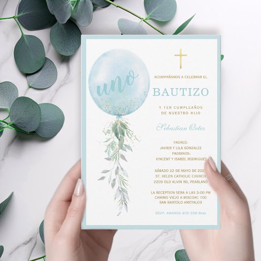 Invitation de Baptême et Premier Anniversaire Invi