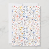 Invitation de baptême fleurs aquarelle croix (Dos)