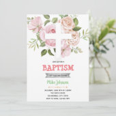 Invitation de baptême floral (Debout devant)