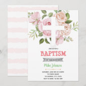 Invitation de baptême floral (Devant / Derrière)
