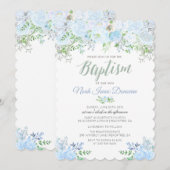 Invitation de baptême floral (Devant / Derrière)
