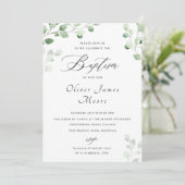 Invitation de Baptême Floral (Debout devant)