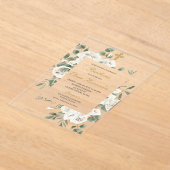 Invitation de baptême florale en acrylique espagno (Poser)