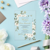 Invitation de baptême florale en acrylique espagno (Insitu (Mariage))