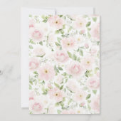 Invitation de baptême florale rose, baptême de fil (Dos)