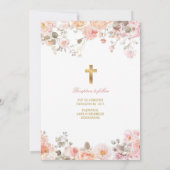 Invitation de baptême Florale Rose de Notre-Dame d (Dos)