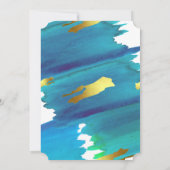 Invitation de baptême garçon aquarelle bleu vert (Dos)